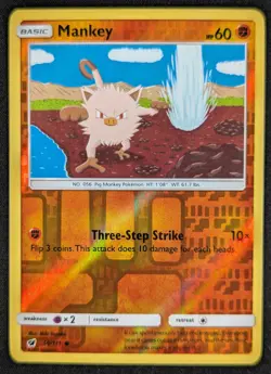 Mankey 2017 Crimson Invasion Reverse Holo Pokemon Card 50/111 (NM) - Image 1
