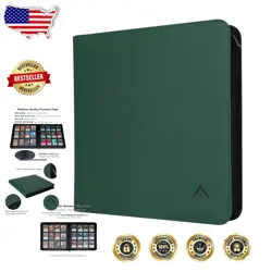 Classic Green 12-Pocket Card Binder for Trading & Sports Cards - 1008 Capacity - Image 1