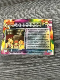 Topps Mewtwo Strikes Back #40 Like It Never Happened Pokemon Card 1st Print Blue - Image 2