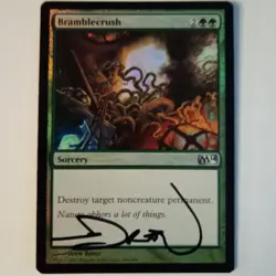Magic The Gathering - 1x Signed Foil Bramblecrush (mtg) M14 - Image 1