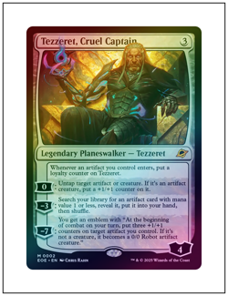 1x Tezzeret, Cruel Captain, Foil, Edge of Eternities, Magic MTG NM - Image 1