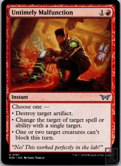 Untimely Malfunction #161 FOIL Uncommon MTG Duskmourn: House of Horror NM Englis - Image 1