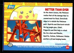 1999 Topps Pikachu's Vacation Better Than Ever #56 Blue Logo Non Foil Pokemon - Image 2