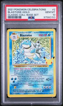 Pokemon PSA 10 GEM MINT Celebrations Blastoise 2/102 Classic Collection Holo - Image 1