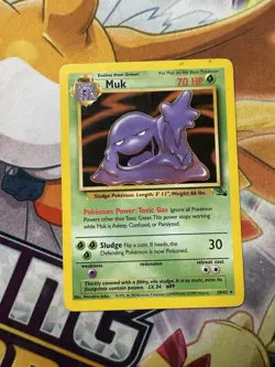 Pokemon TCG Fossil Muk 28/62 Non-Holo Rare MP - Image 1