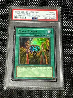 YUGIOH PSA 10 2003 Mage Power LON-050 Ultra Rare 1st Edition *1066 - Image 1