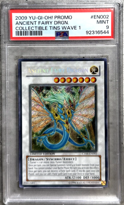 Yugioh Card Ancient Fairy Dragon Secret Rare PSA 9 Mint, Promo CT06-EN002 2009 - Image 1