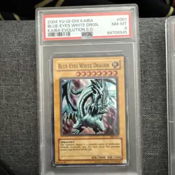 Yugioh PSA 5 EX Blue-Eyes White Dragon SKE-001 Super Rare Unlimited 2004 S#4272 - Image 1