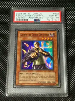 YUGIOH PSA 10 2003 Kycoo the Ghost Destroyer LON-062 Super Rare 1st Edition *071 - Image 1
