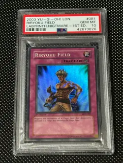 YUGIOH PSA 10 2003 Riryoku Field LON-081 Super Rare 1st Edition *3826 - Image 1