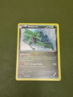 Rayquaza HOLO RARE Pokemon XY64 Dragon Black Star Promo Card - NM minus - Image 1