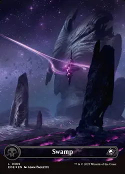 MTG Edge of Eternities *GALAXY FOIL* CELESTIAL BORDERLESS L Swamp #0369 - Image 1