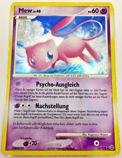 Pokemon Karte TCG Mew Lv.40 15/132 Ratselhafte Wunder Re Holo Rare Deutsch GD - Image 1