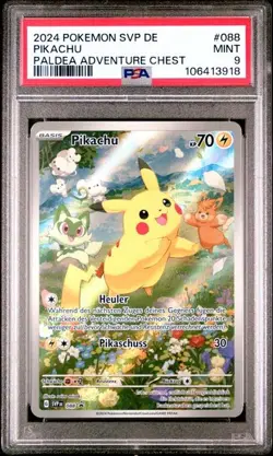 Pokemon Pikachu PSA9 Black Star Promo SVP 088 - German ADVENTURE CHEST - Image 1