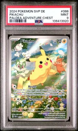 Pokemon Pikachu PSA9 Black Star Promo SVP 088 - German ADVENTURE CHEST - Image 1