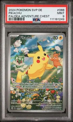 Pokemon Pikachu PSA9 Black Star Promo SVP 088 - German ADVENTURE CHEST - Image 1