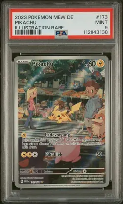 Pokemon Pikachu PSA9 151 MEW 173 - German 2023 ILLUSTRATION RARE - Image 1