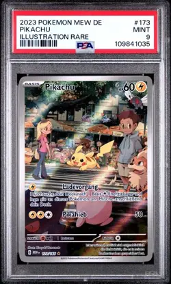 Pokemon Pikachu PSA9 151 MEW 173 - German 2023 ILLUSTRATION RARE - Image 1