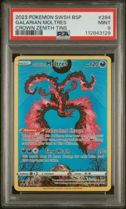 Pokemon Galarian Moltres PSA9 Black Star Promos SWSH 284 Englisch 2023 Promo - Image 1