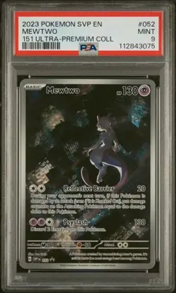 Pokemon Mewtwo PSA9 Black Star Promo SVP 052 English ULTRA-PREMIUM COLLECTION - Image 1