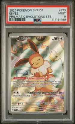 Pokemon Eevee PSA9 Black Star Promo SVP 173 German Prismatic Evolutions - Image 1