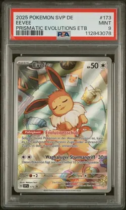 Pokemon Eevee PSA9 Black Star Promo SVP 173 German Prismatic Evolutions - Image 1