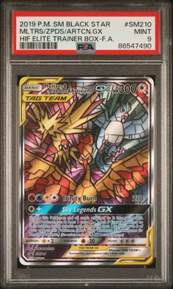 Pokemon Moltres & Zapdos & Articuno GX PSA9 BLACK STAR PROMO SM210 English - Image 1