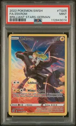 Pokemon Zekrom PSA9 Radiant Stars BRS TG05 - German 2022 ILLUSTRATION RARE - Image 1