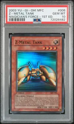 YUGIOH PSA 10 2003 Z-Metal Tank MFC-006 Super Rare 1st Edition *6482 - Image 1