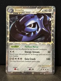 Steelix Prime 87/95 Ultra Rare Holo HGSS Unleashed Pokemon Card 2010 NM - Image 2