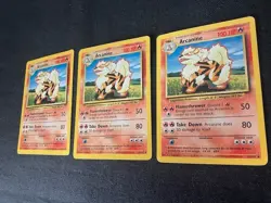 Arcanine Flamethrower/Take Down 100 HP Pokemon TCG Card 23/102 - Lot of 3 - Image 2
