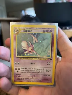 Pokemon Espeon Neo Discovery TCG 1/75 Holo Unlimited Rare Card - Image 1