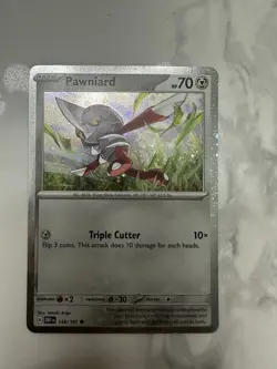 SWIRL 🌀 Pawniard 148/197 Cosmos Holo Rare Obsidian Flames Pokemon Card - NM - Image 2