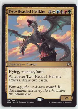 MTG Commander Dominaria United Two-Headed Hellkite Non Foil Rare #14 - Image 1