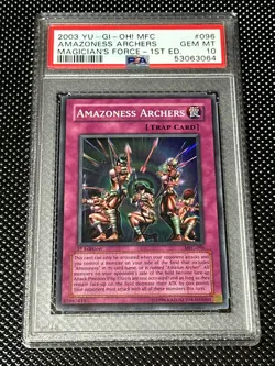 YUGIOH PSA 10 2003 Amazoness Archers MFC-096 Super Rare 1st Edition *3064 - Image 1