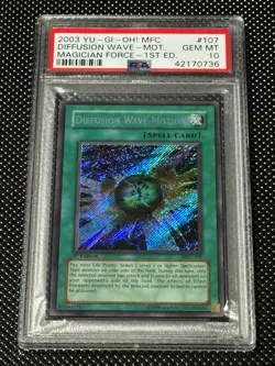 YUGIOH PSA 10 Diffusion Wave Motion MFC-107 Secret Rare 1st Edition *CRACK* 0736 - Image 1