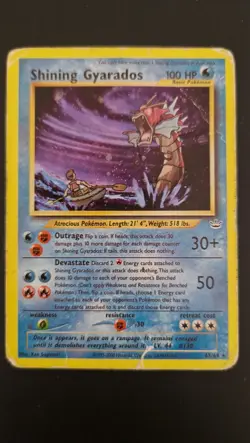 Pokemon Card-Shining Gyarados-Neo Revelation-Holo-65/64-ENG-UltraRare-Poor - Image 1