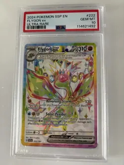 2024 POKEMON SSP EN-SURGING SPARKS ULTRA RARE #222 FLYGON EX PSA 10 - Image 1