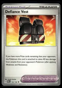 Pokemon SV04: Paradox Rift #162/182 Defiance Vest Freshly Pulled - Image 1