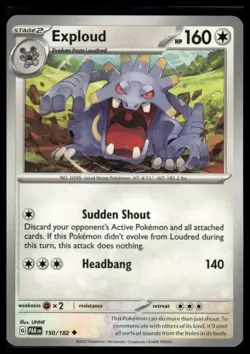 Pokemon SV04: Paradox Rift #150/182 Exploud Freshly Pulled - Image 1