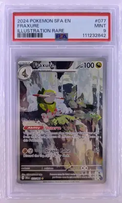 Pokemon Fraxure 077/064 Shrouded Fable Illustration Rare Full Art Holo PSA 9 - Image 1