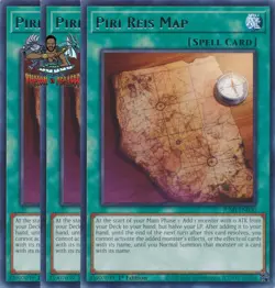 Yugioh! 3x Piri Reis Map JUSH-EN030 Rare 1st Ed NM - Image 1