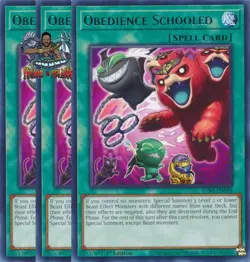 Yugioh! 3x Obedience Schooled JUSH-EN029 Rare 1st Ed NM - Image 1