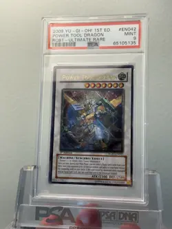 YUGIOH 1ST ED RGBT-EN042 POWER TOOL DRAGON ULTIMATE RARE PSA 9 MINT - Image 1