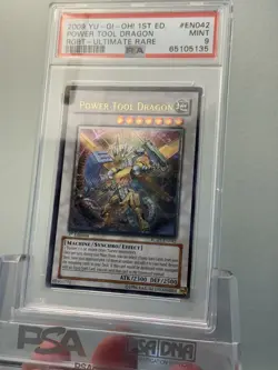 YUGIOH 1ST ED RGBT-EN042 POWER TOOL DRAGON ULTIMATE RARE PSA 9 MINT - Image 3