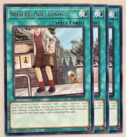Yugioh! 3x Where Arf ThouU JUSH-EN028 Rare 1st Ed NM - Image 1