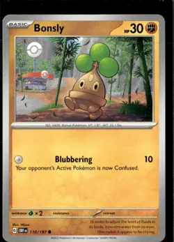 Pokemon Bonsly 110/197 Obsidian Flames Non Holo Common 5 Card Lot - Image 1