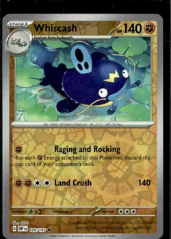 Pokemon Whiscash 109/197 Obsidian Flames Reverse Holo Uncommon 5 Card Lot - Image 1