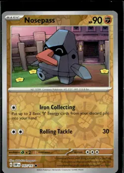 Pokemon Nosepass 107/197 Obsidian Flames Reverse Holo Common 5 Card Lot - Image 1
