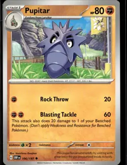 Pokemon Pupitar 106/197 Obsidian Flames Non Holo Uncommon 5 Card Lot - Image 1